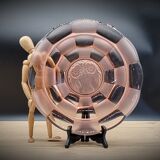 Pink glass dish 3 sunflowers