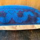 Electric Blue Vintage Turkish Rug Pillow, Hand-Stitched Wool Cushion