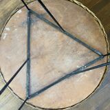 Rattan and metal coffee table