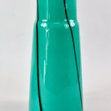 Ensemble trois vases en verre vert de Murano, vintage