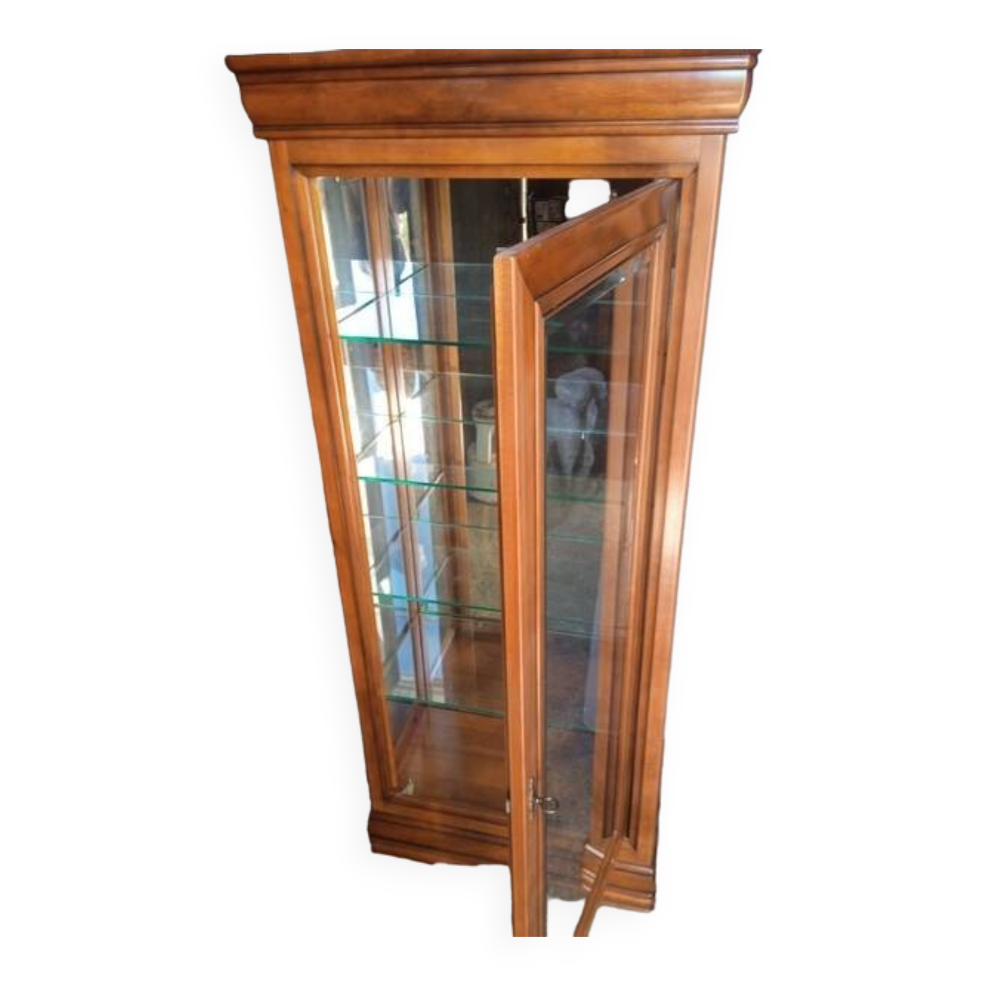 Louis Philippe cherry wood display case 180 cm
