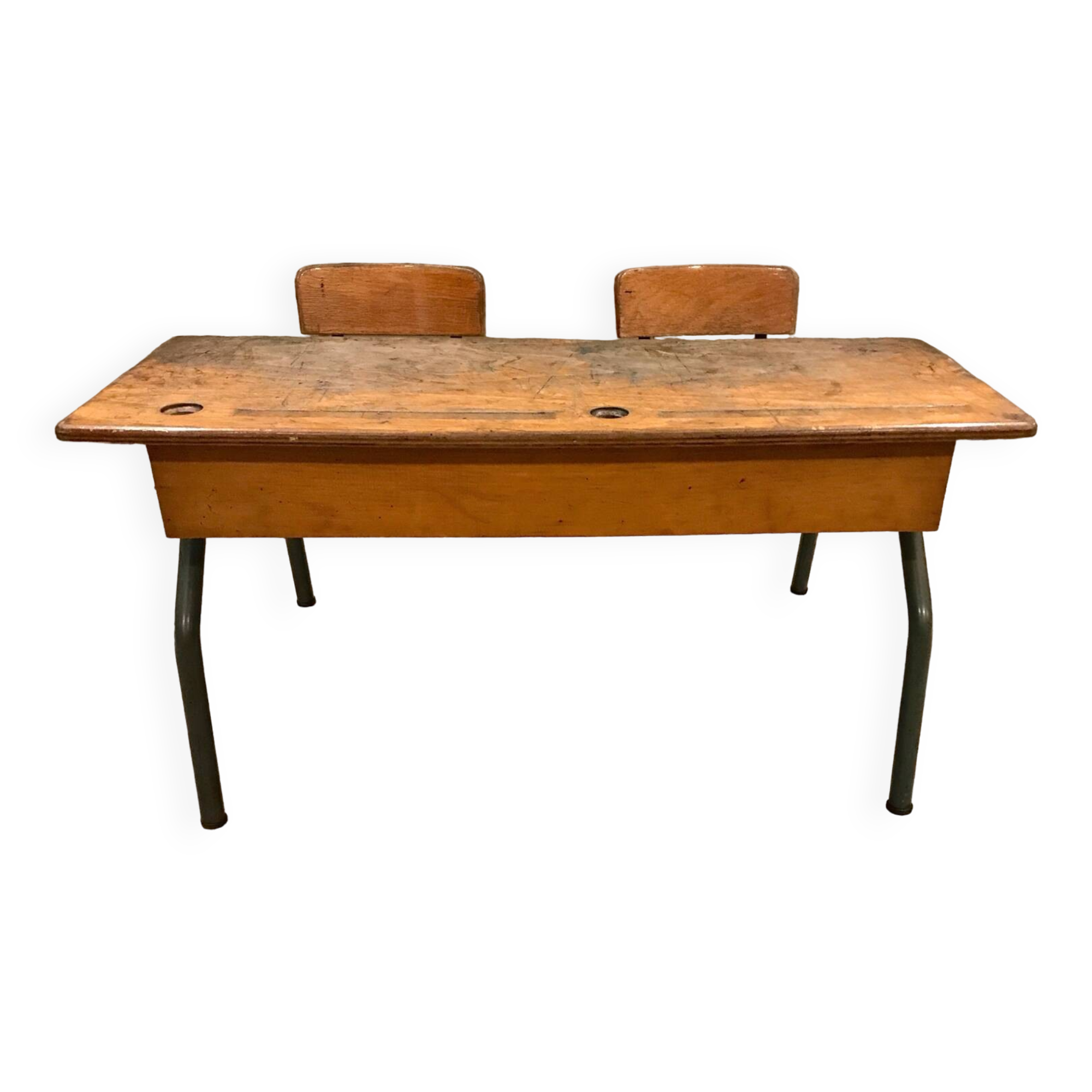 Vintage double school desk