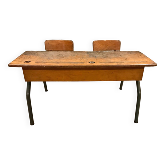 Vintage double school desk