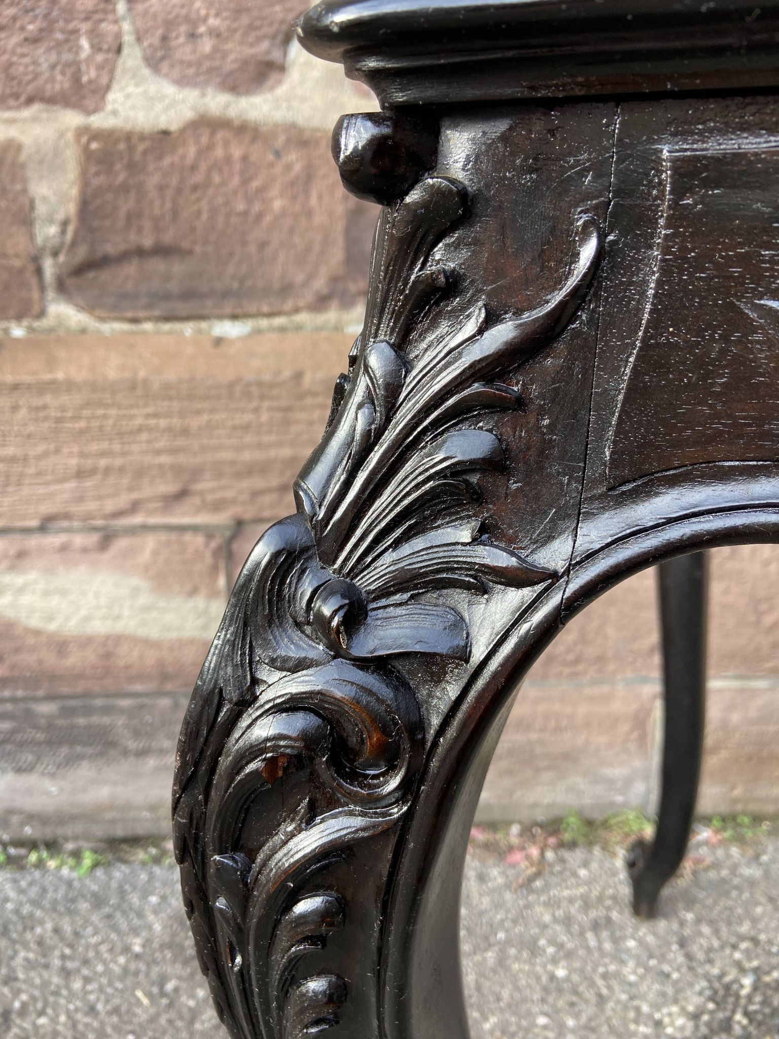 Middle table living room console 1900 neo louis xv in blackened wood napoleon iii