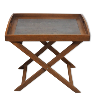 Plateau en bois sur pied pliant