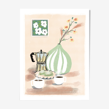 Illustration " Café à l'italienne" A4