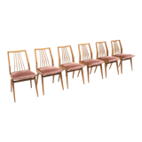 Set of 6 vintage chairs velvet upholstery made in the 60s