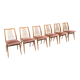 Lot de 6 chaises en velours rose fabriqué dans les années 60