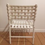 Lot of 4 white Italian-designed chairs by GABER