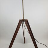 Tripod floor lamp compass wood