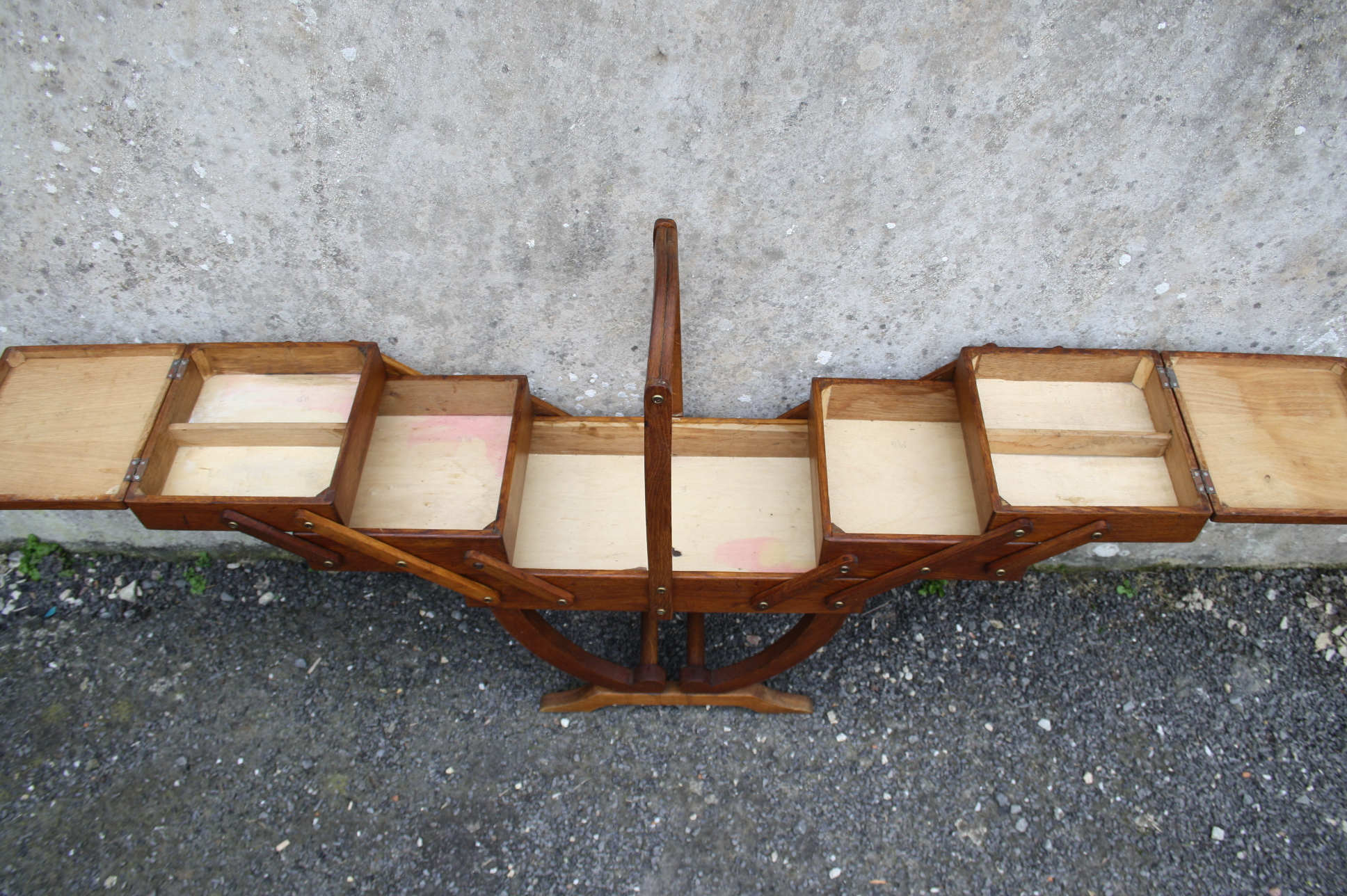 Vintage sewing box on foot