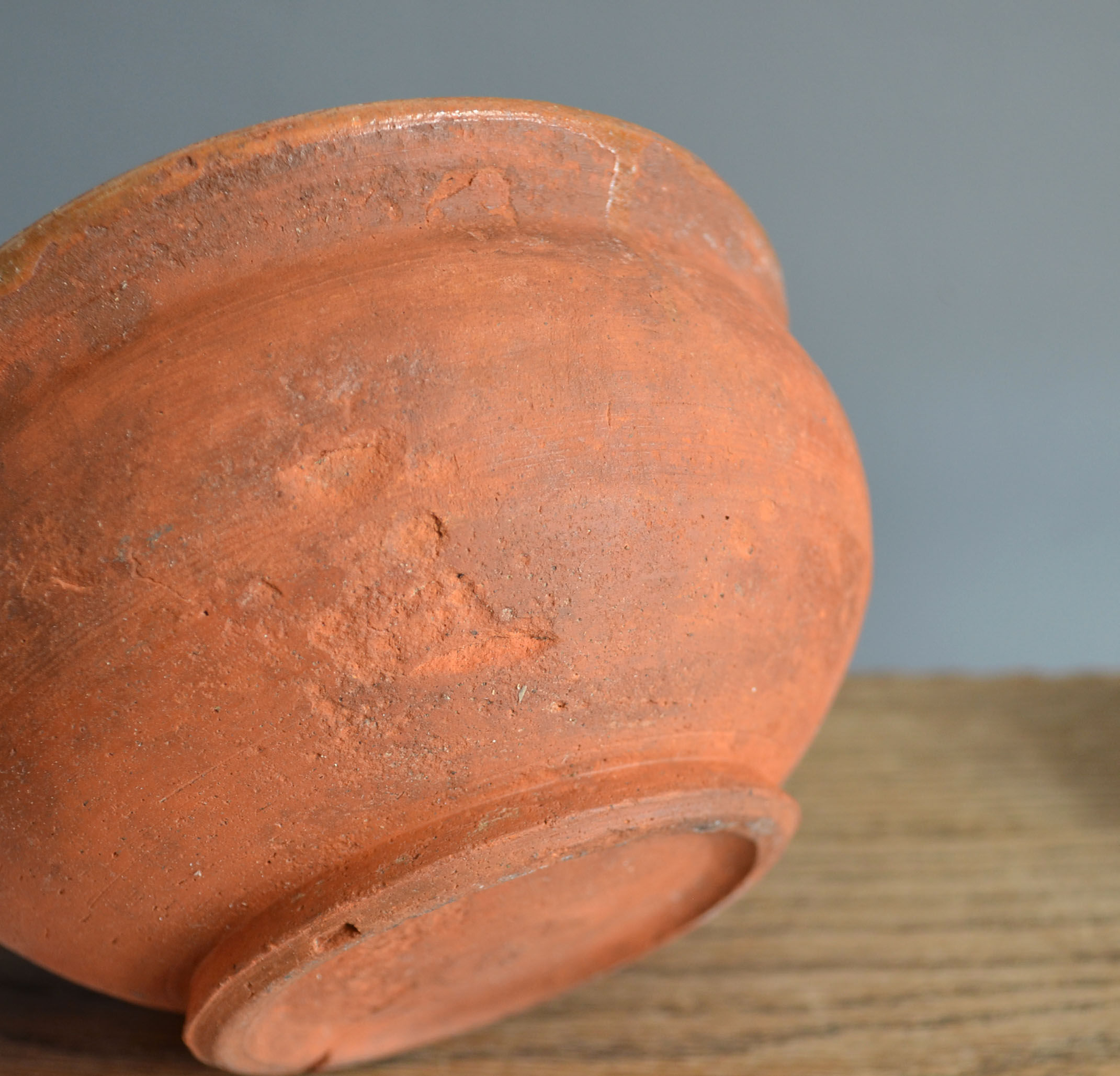 3 old terracotta bowls