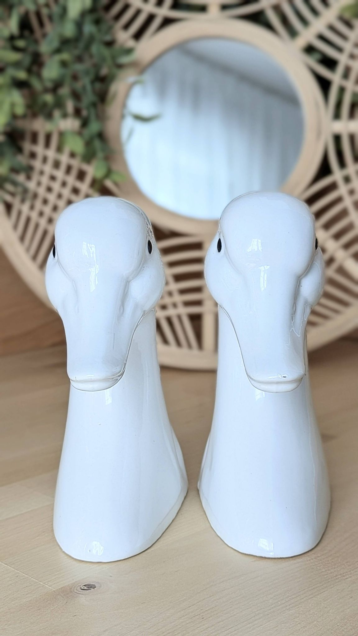 Paire de serre-livres canards vintage