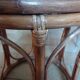 Pair of wicker rattan stool poufs