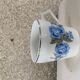Coffee service in white porcelain pattern pink blue art deco