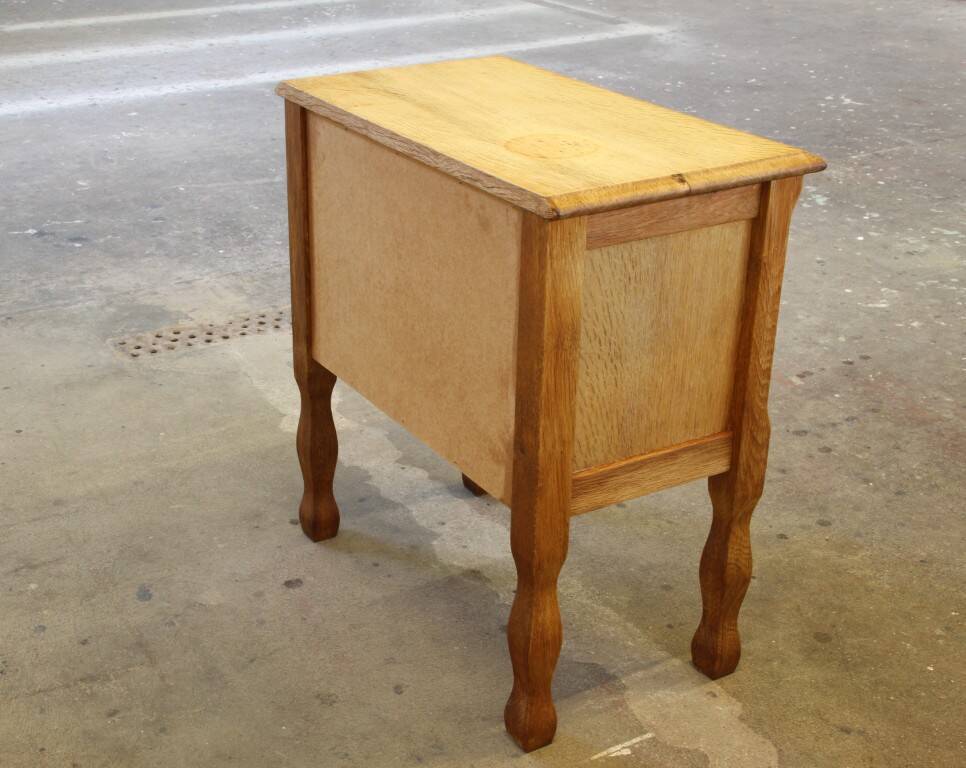 Vintage Danish 1960s oak nightstand / bedside table style of Henning Kjærnulf