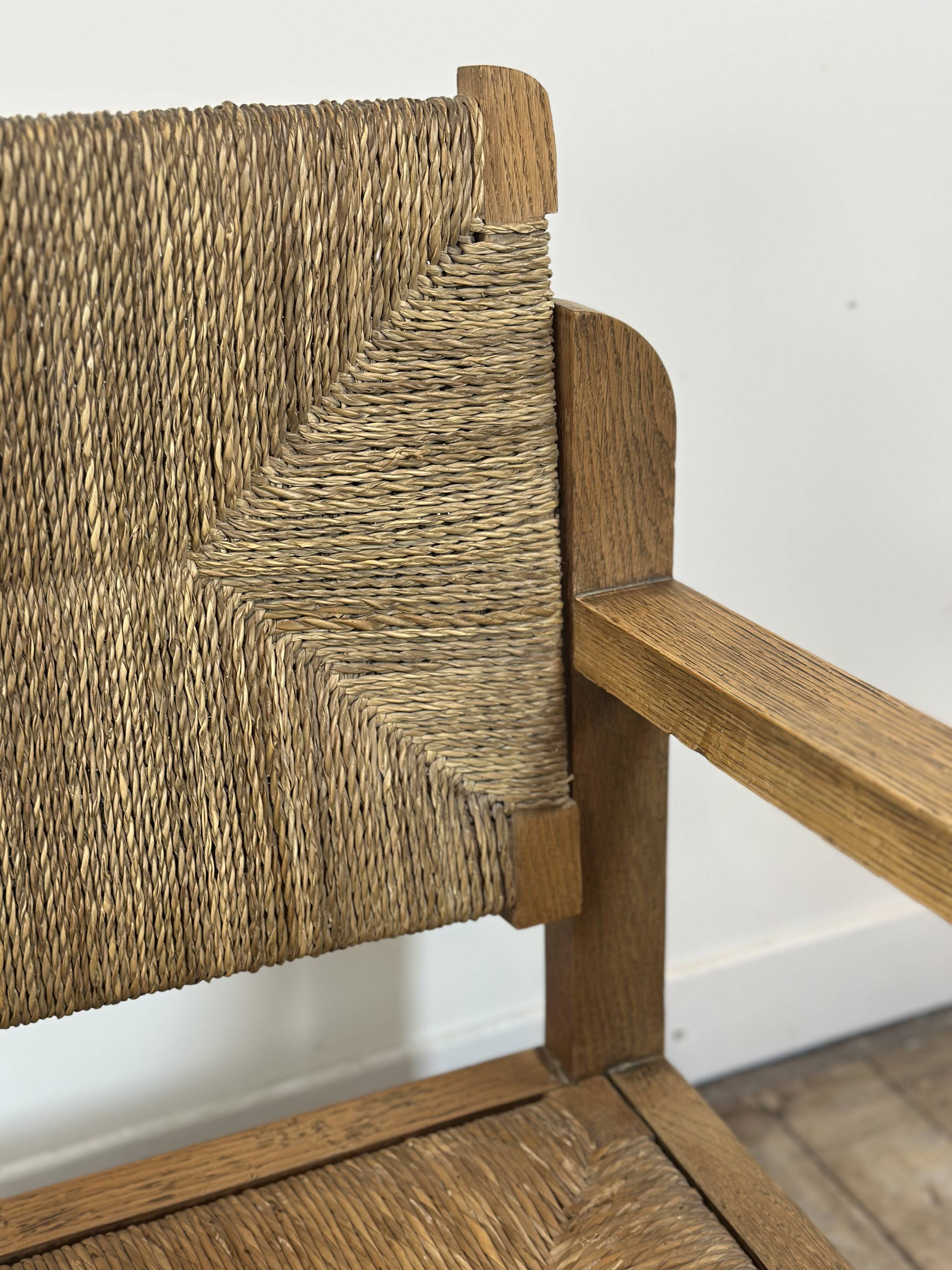 Brutalist armchair in oak 1950s