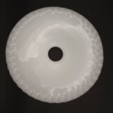 French Frilled Glass Pendant Shade White Opaline Glass Scalloped Edge 256