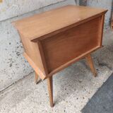Bedside bedside table compass feet 2 drawers vintage