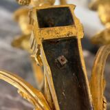 Pair of Louis XVI style wall sconces in gilded bronze, circa 1880.