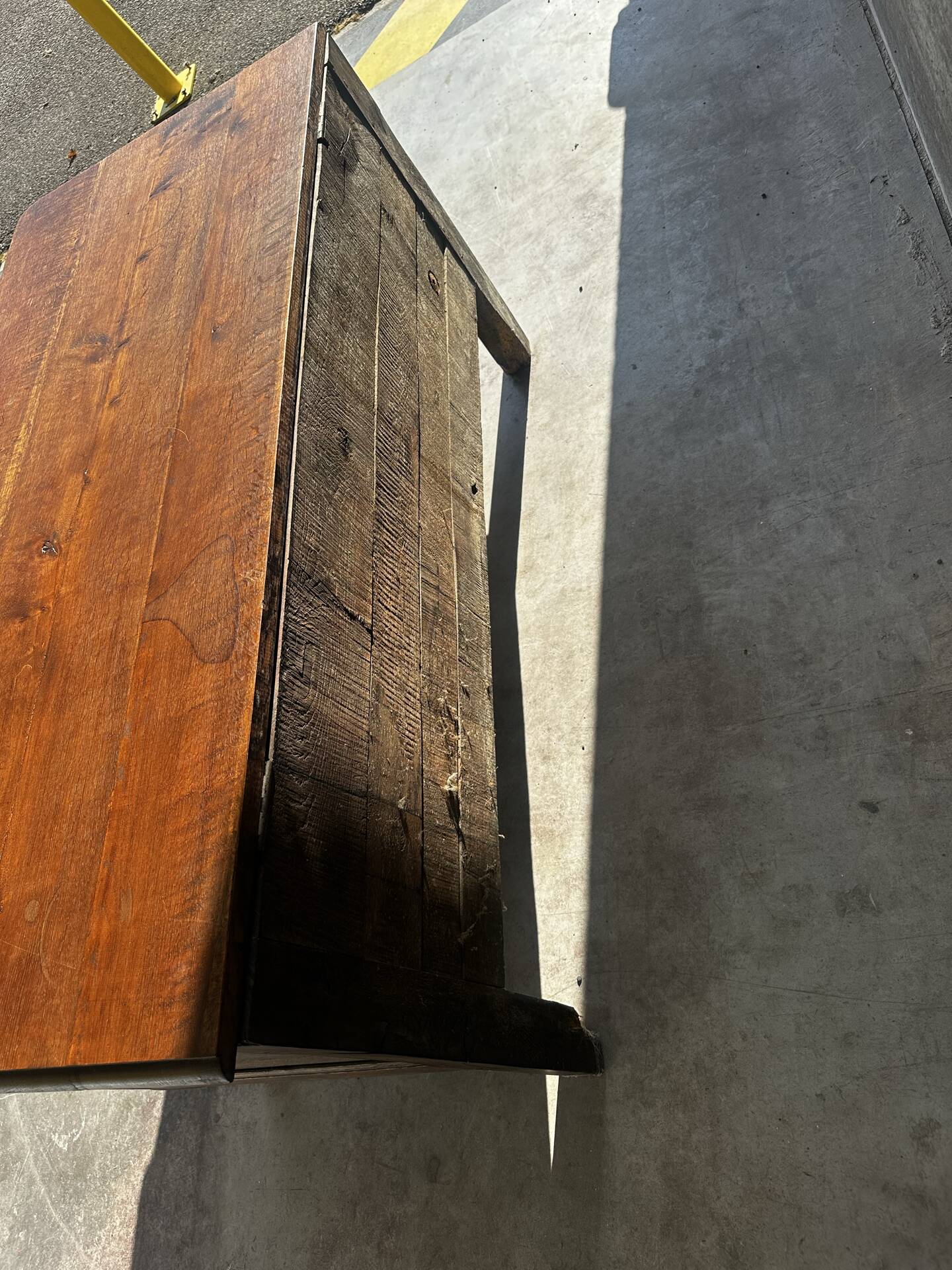 French provincial chest in carved and pegged solid oak, 18th century.