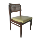 Chaise en teck et rotin années 70