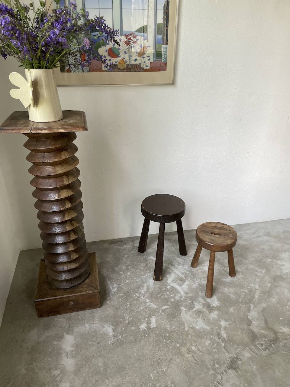 Oak tripod stool 1950