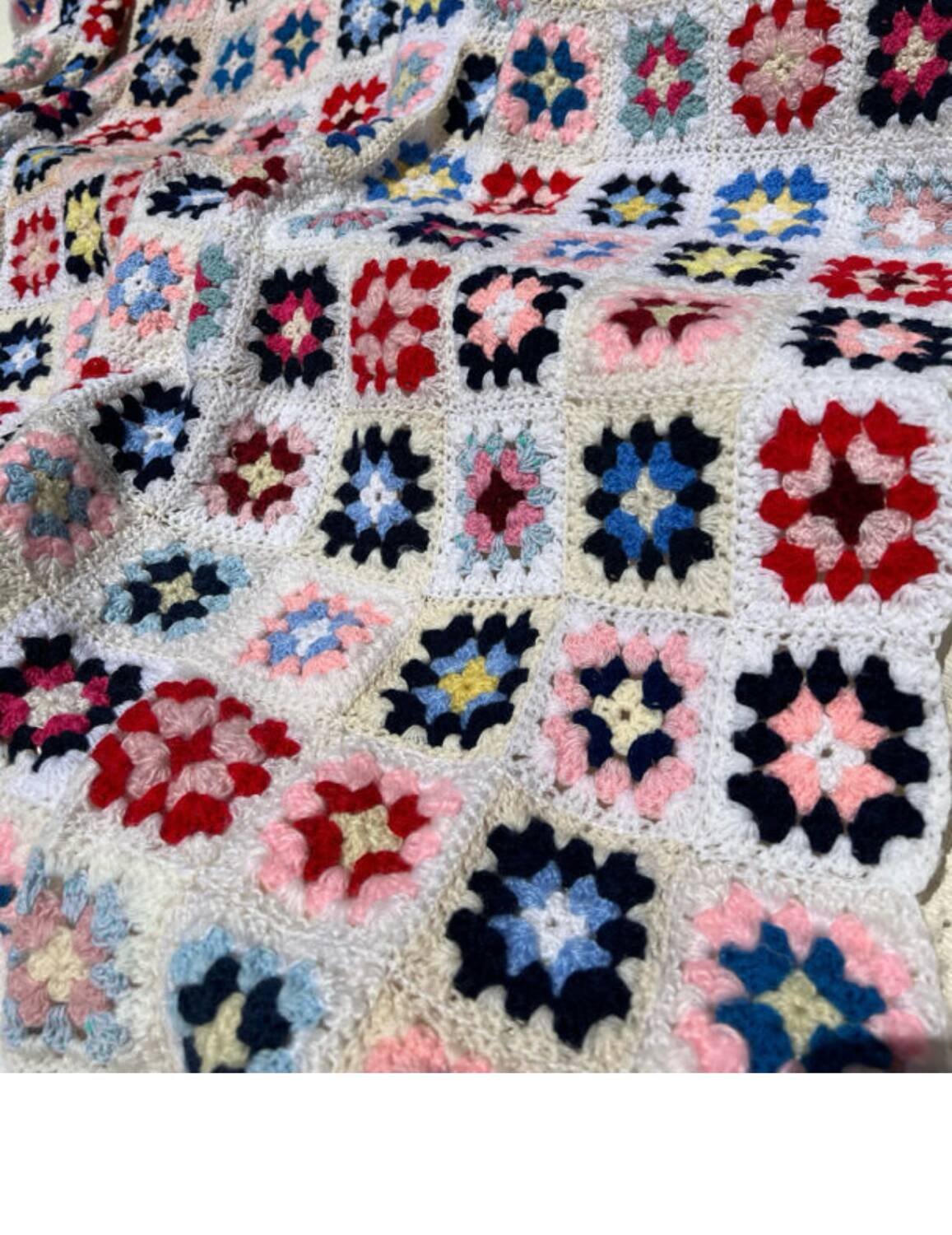 Vintage crochet plaid from the 70s