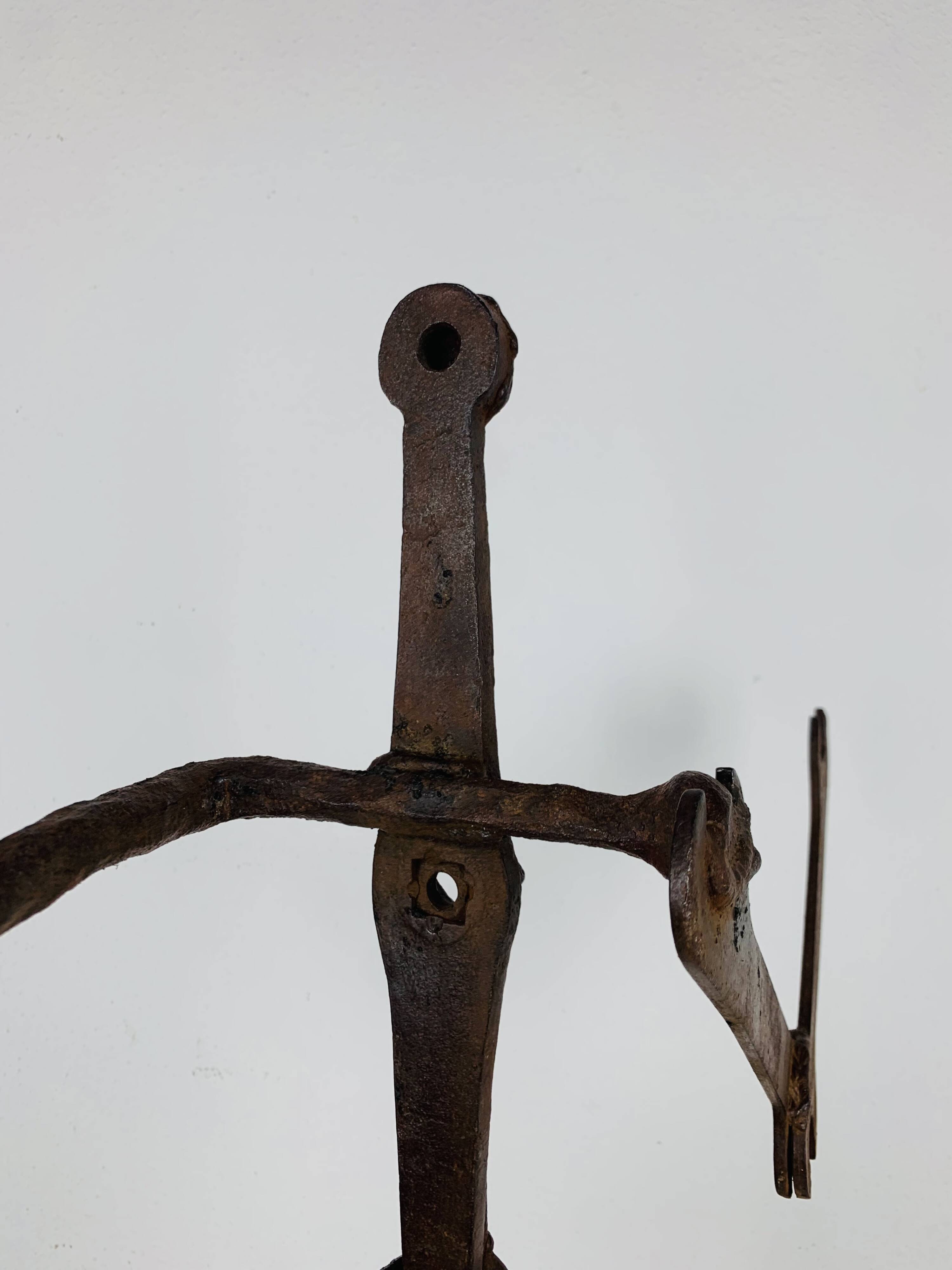 Brutalist sculpture in wrought iron, folk art