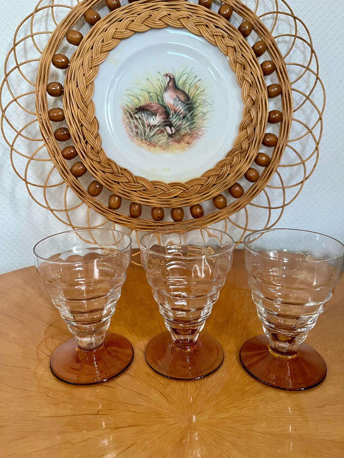 Set of 6 vintage Art Deco style glasses