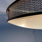 Metal ceiling pendant lamp, made of glass and metal, German mid-century modern style, 1960s.