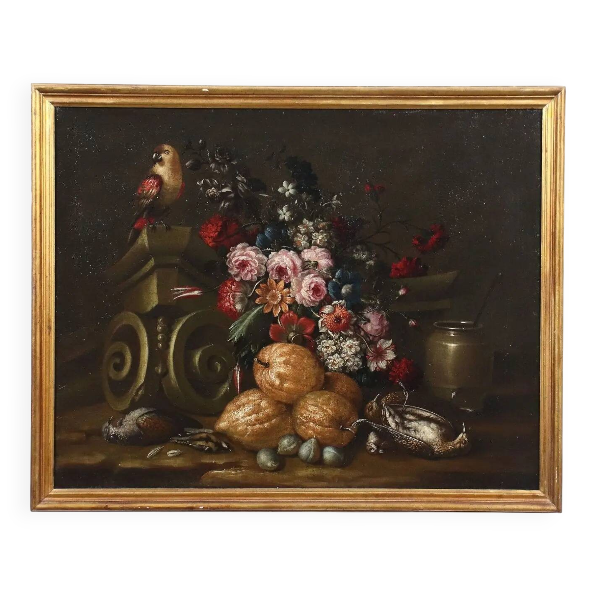 Old painting still life in oil on canvas Italy 17th-18th century