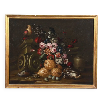 Old painting still life in oil on canvas Italy 17th-18th century