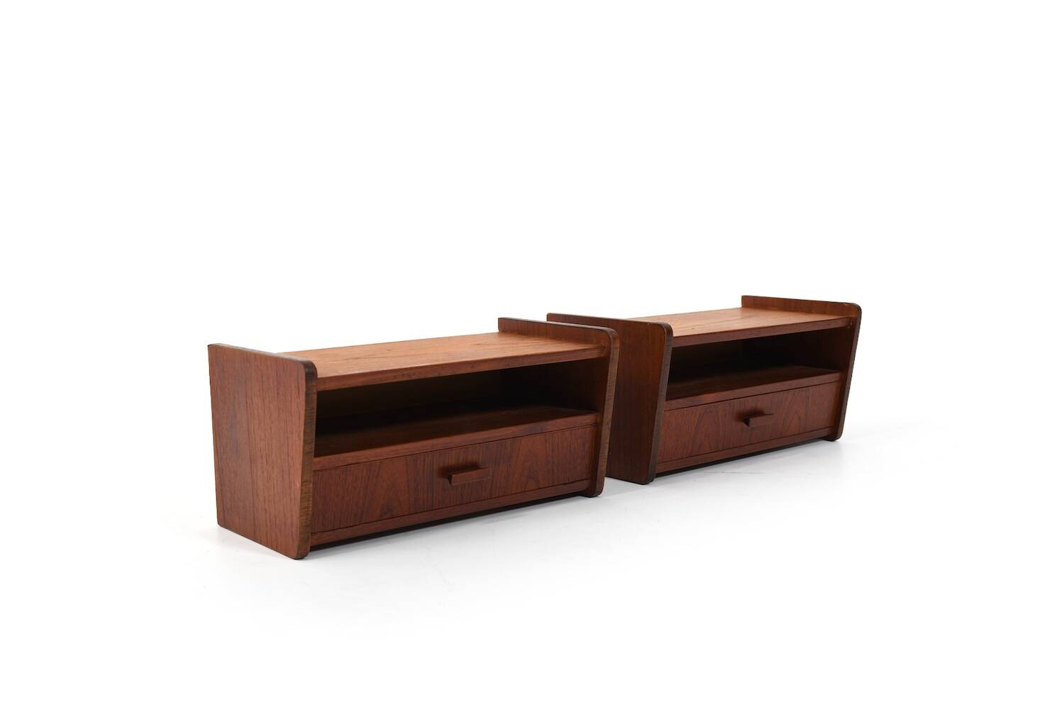 Danish Wall Mounted Nightstands in Teak 1960s