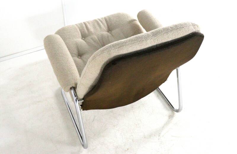 Ekornes Stressless 1970s armchair - very rare early model - new upholstered
