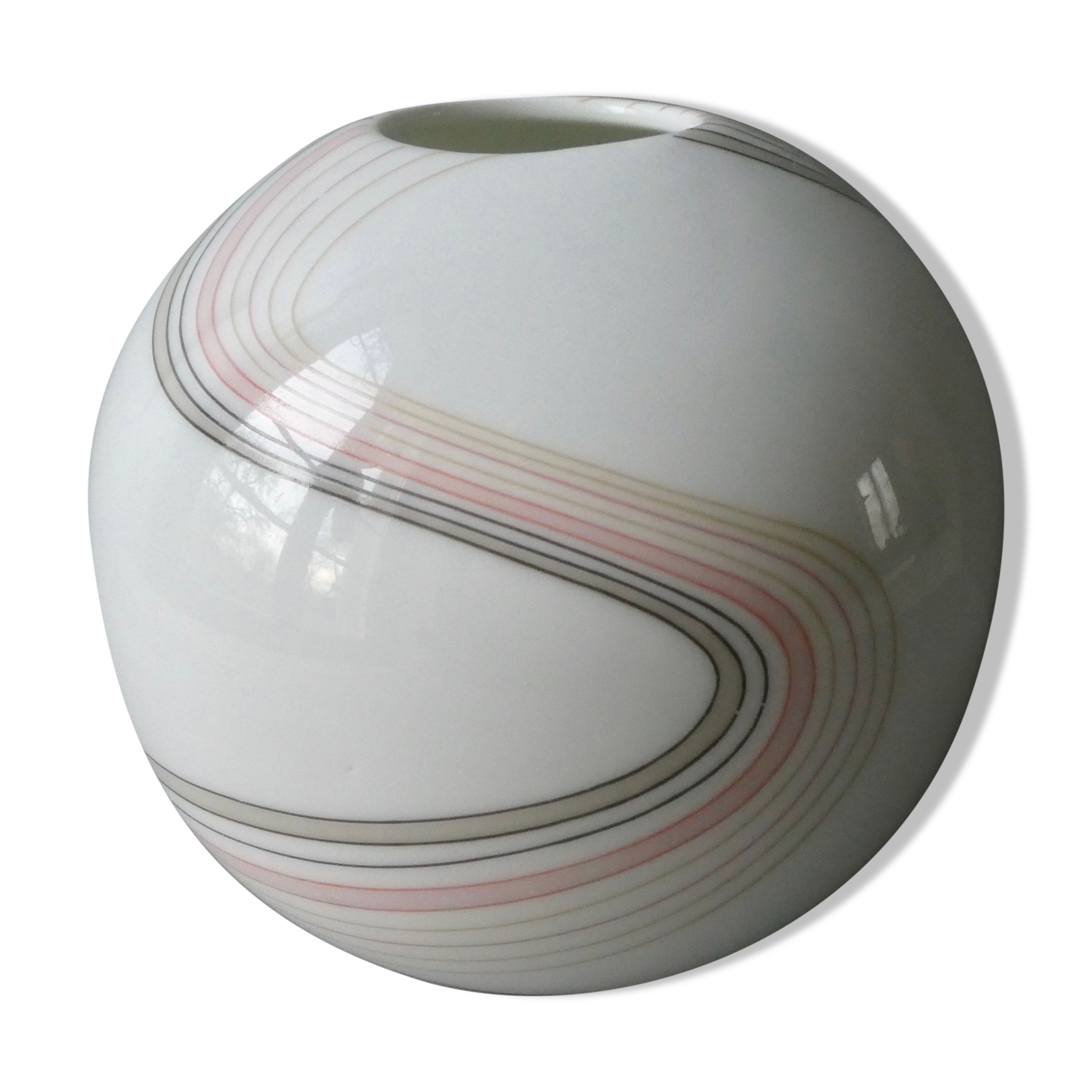 Opaline ball vase, 80s