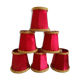 Lot 6 lampshade with red nylon clip decoration gold embroidery
