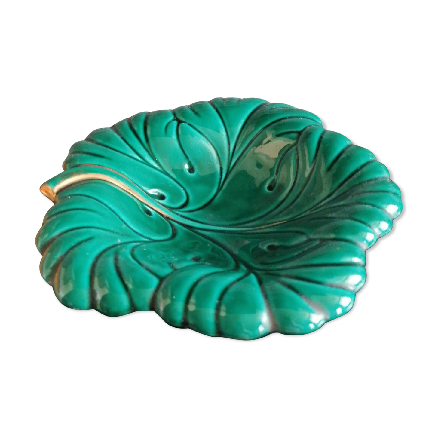 Ceramic fruit cut style vallauris 1950 60 green