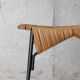 Tabouret métal et rotin années 60