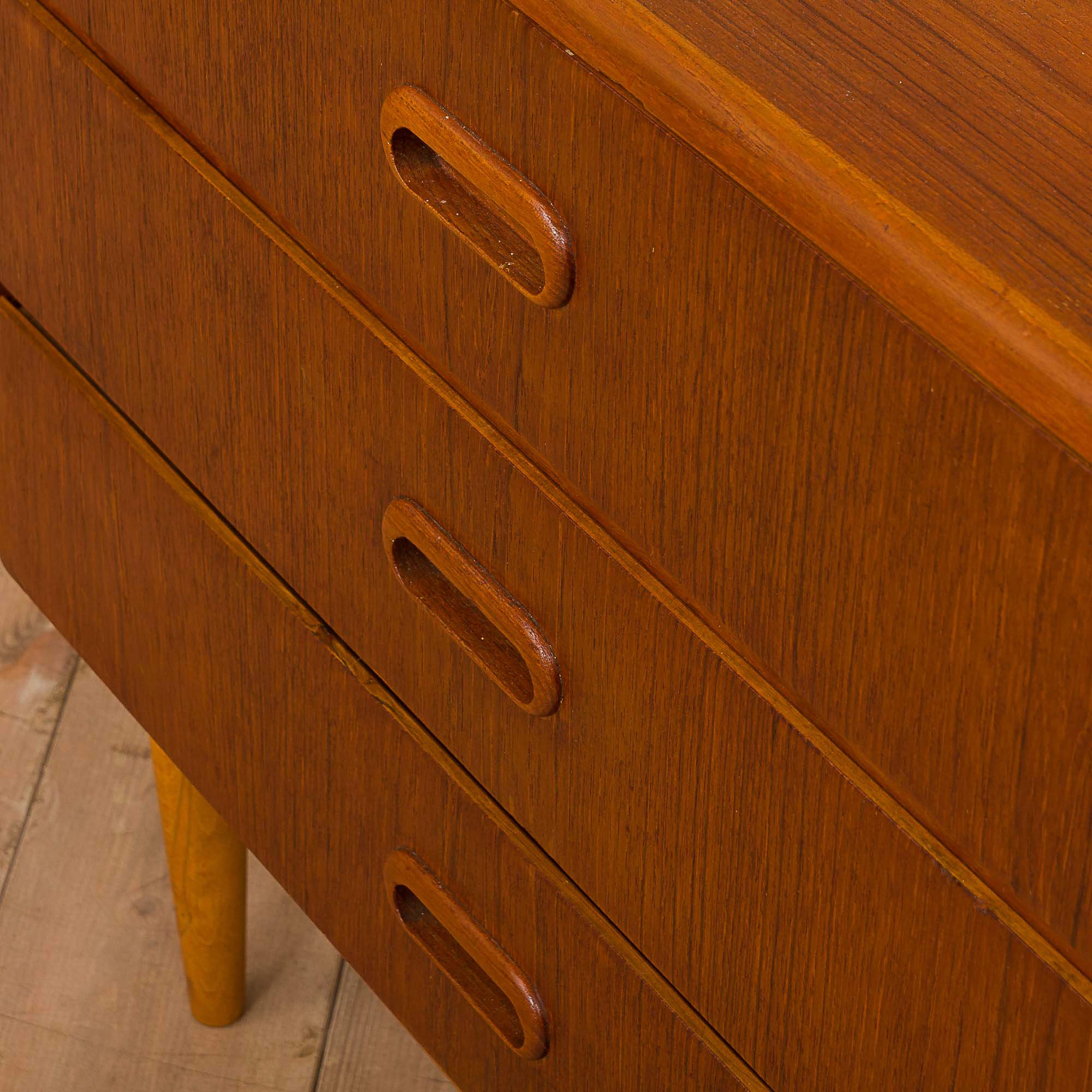 Danish curved dresser with 3 drawers, Denmark, 70