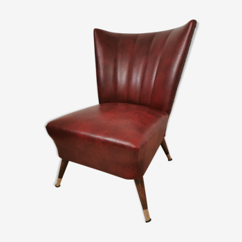 Leather cocktail armchair