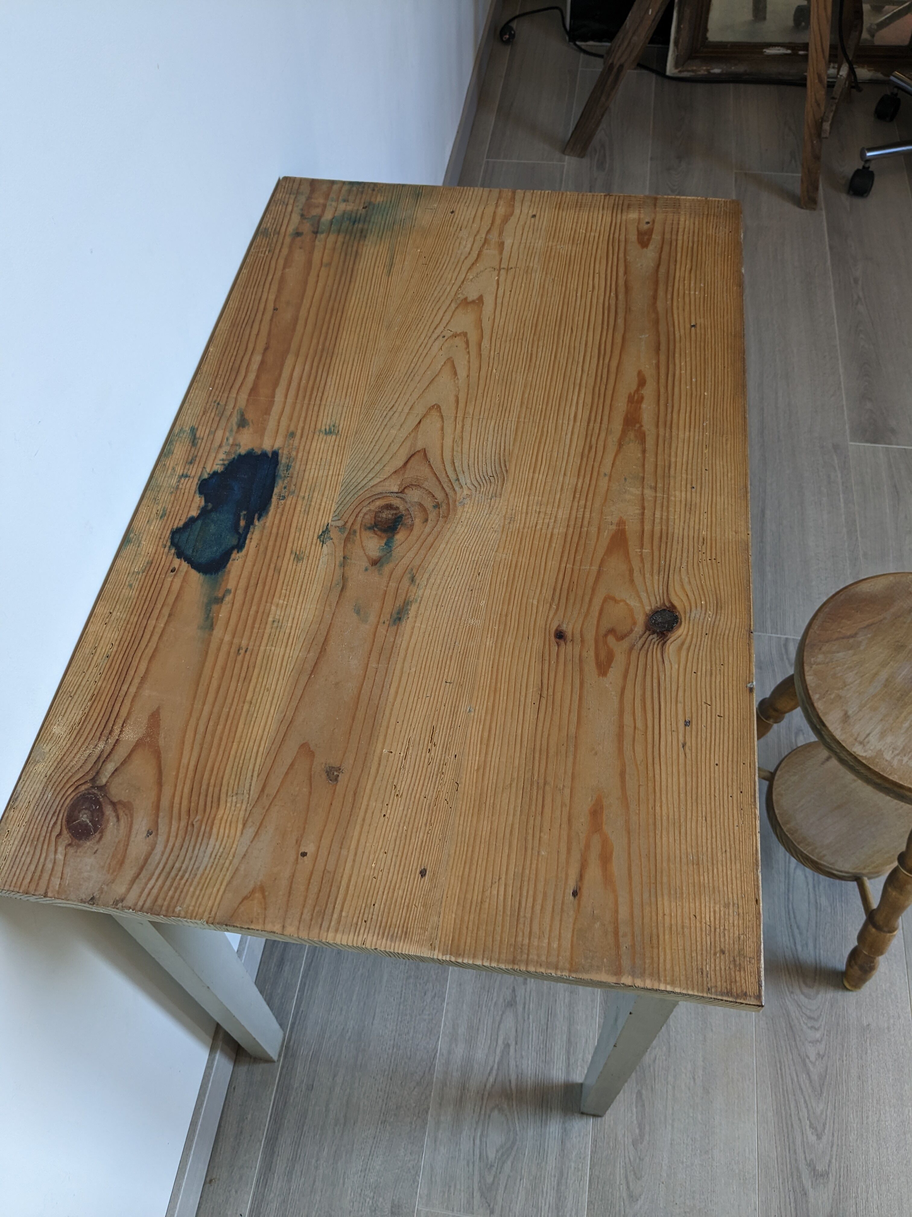 Old country pine side table