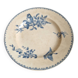 Old Sarreguemines and Digoin ironstone dish with bird motifs