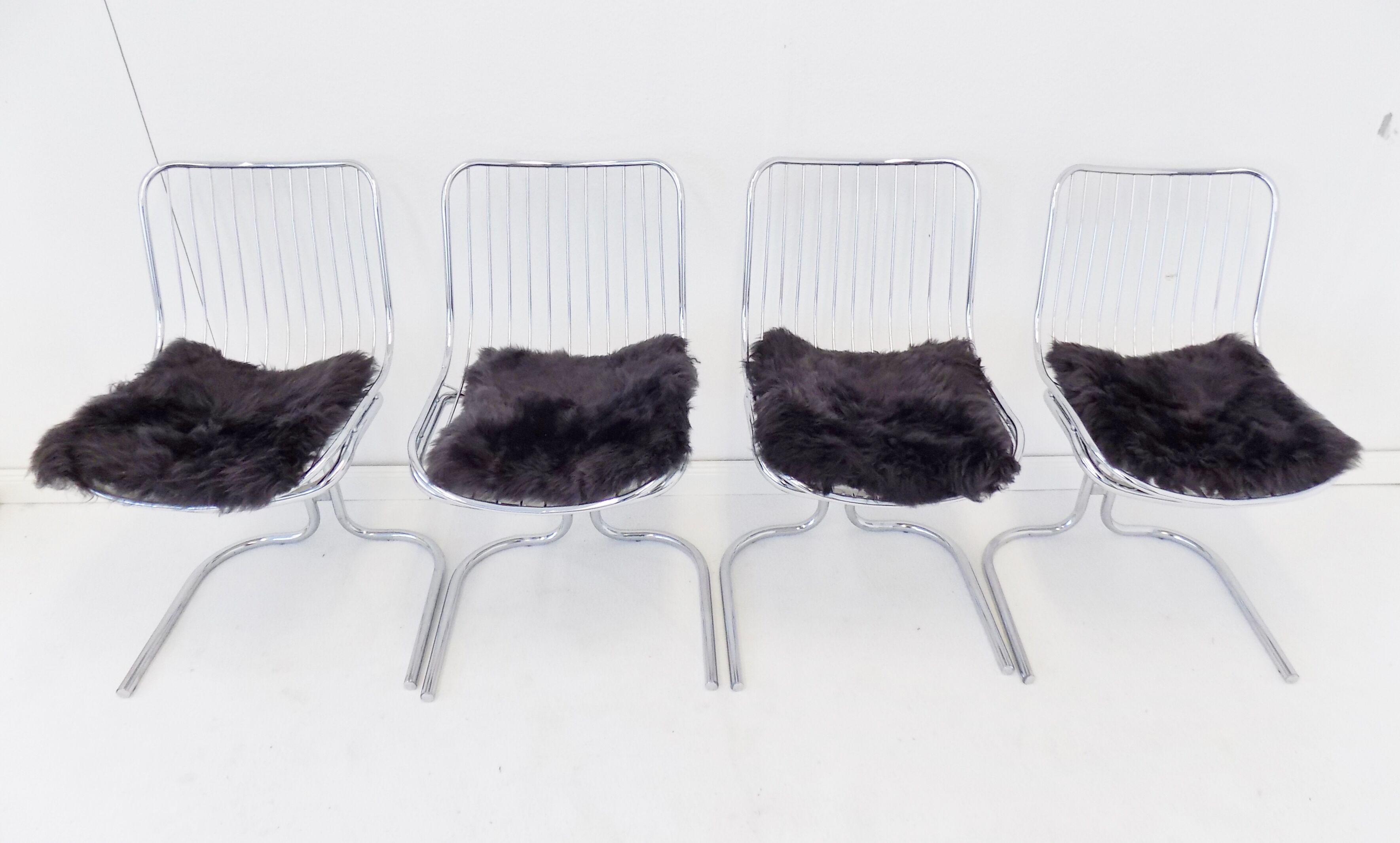 Rima set of 4 Radiofreccia chrome chairs by Gastone Rinaldi