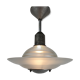 Art deco glass and steel ceiling lamp, 1920