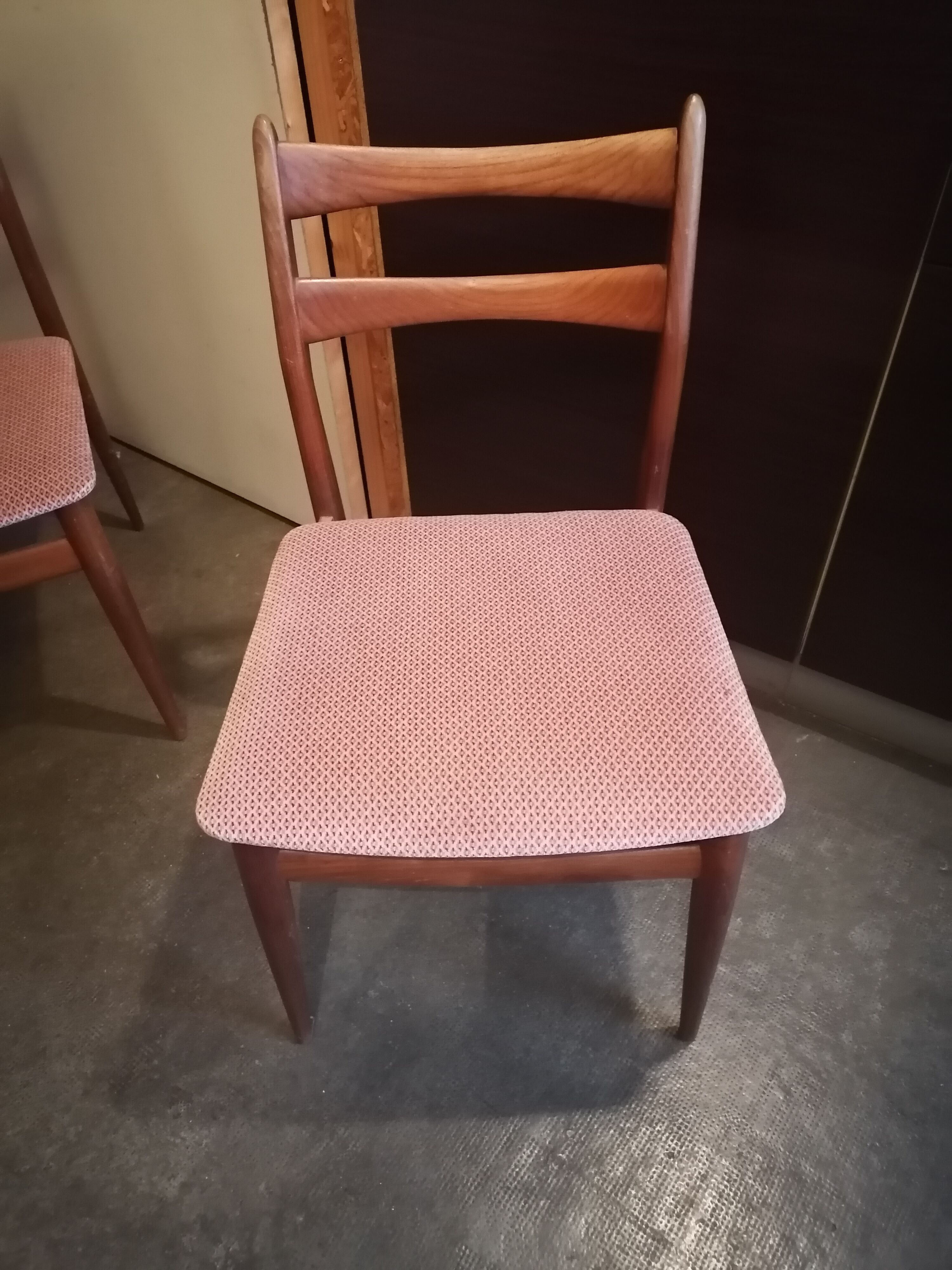 Lot 4 chairs Scandinavian teak 1960 fabric
