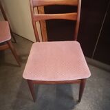 Lot 4 chairs Scandinavian teak 1960 fabric