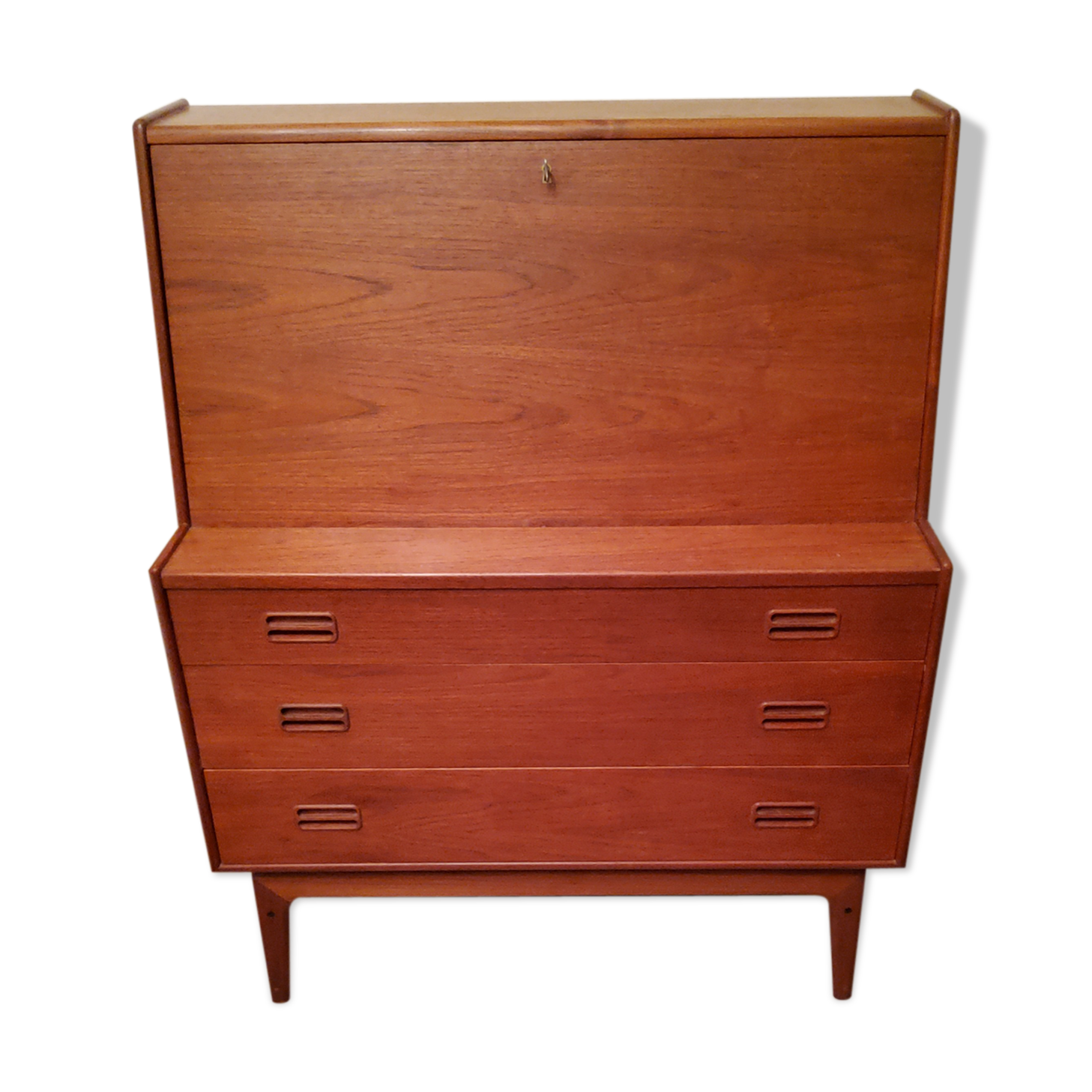 Convenient Danish teak secretary Craftsmanship M.K from the 60s