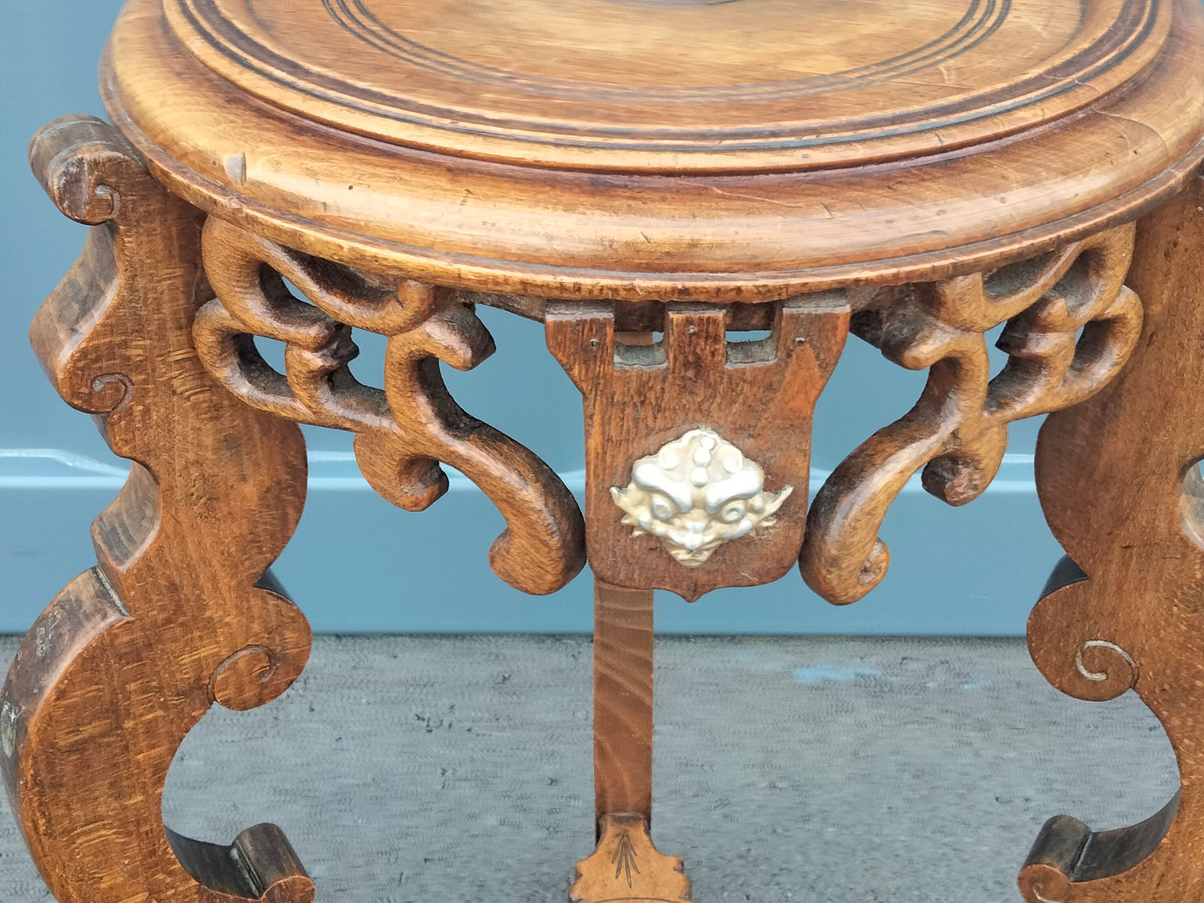 Pedestal table in old natural wood late nineteenth century