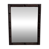 Antique tramp art folk art distressed mirror, Belgium ca 1900s